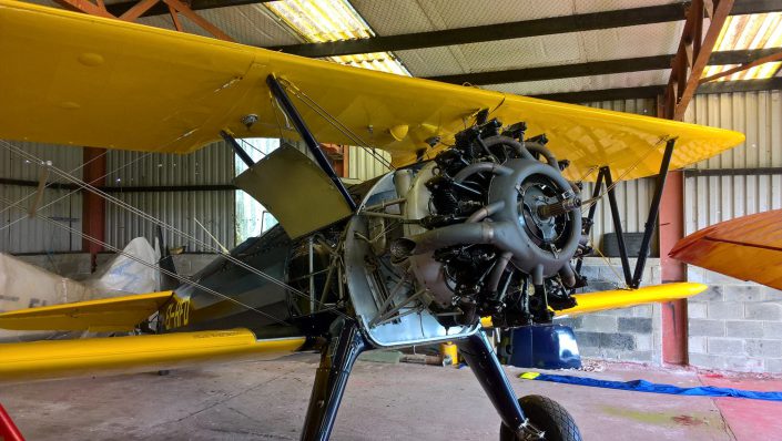Work continues on completing the annual inspection of Boeing Stearman EI-HFD